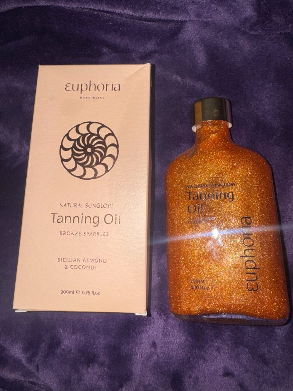 NWT Euphoria Natural Sunglow Tanning Oil - 200ml
